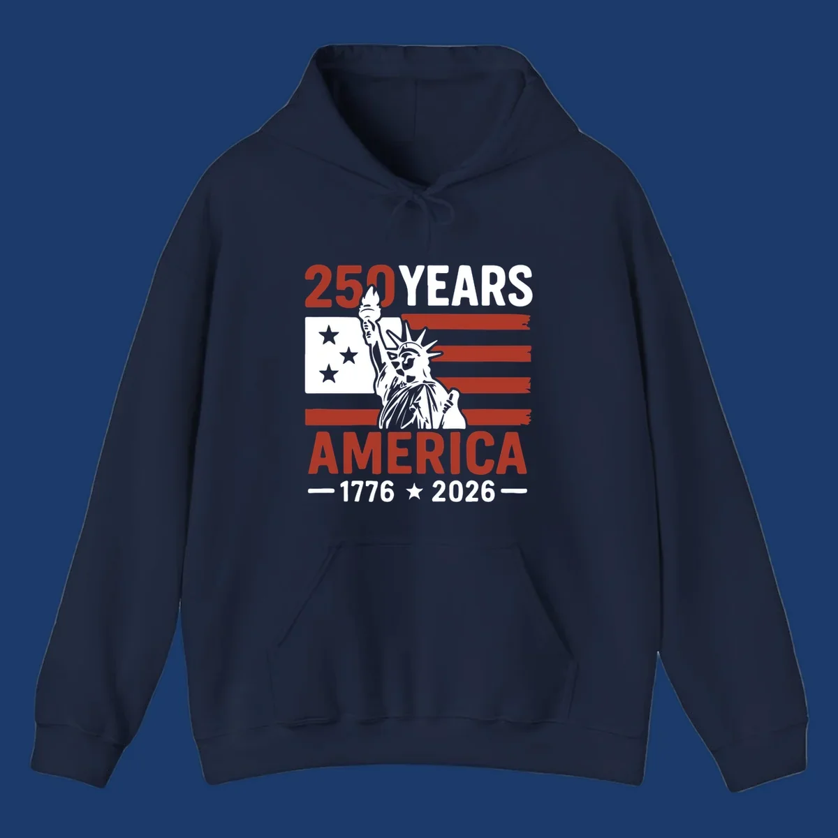 America 250th anniversary design with Statue of Liberty and American flag.