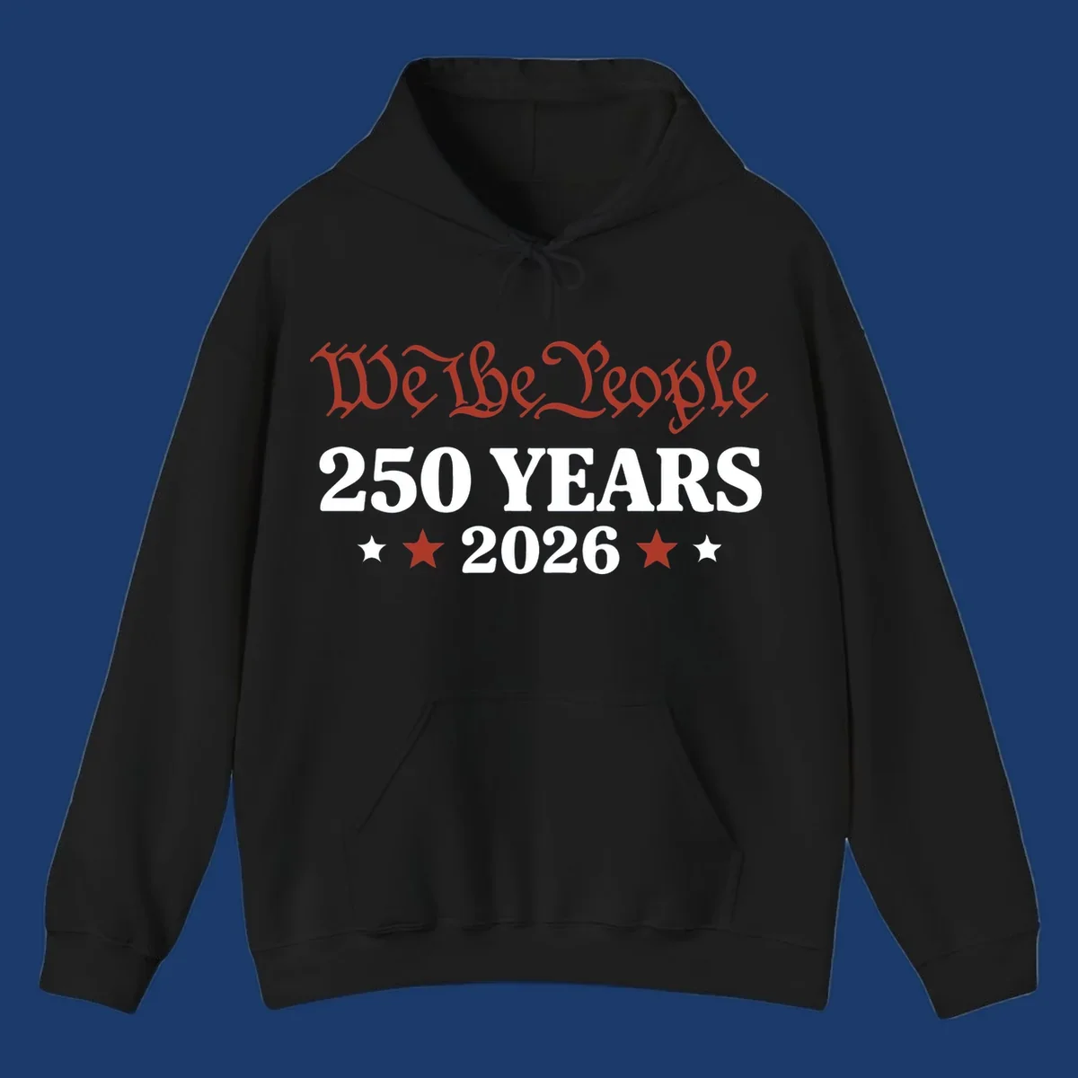 America 250 Years 2026 design featuring 'We the People' text and stars.