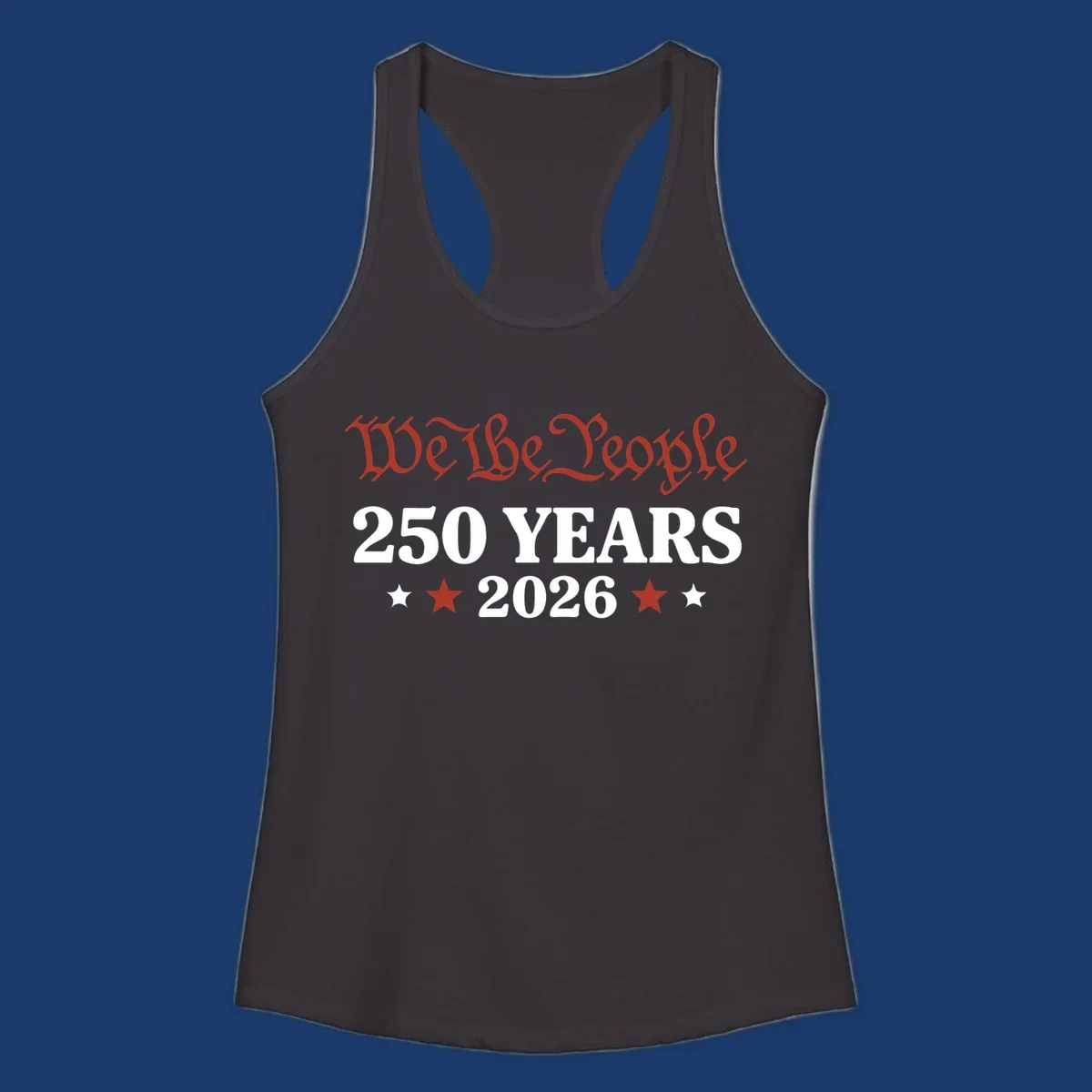 America 250 Years 2026 design featuring 'We the People' text and stars.