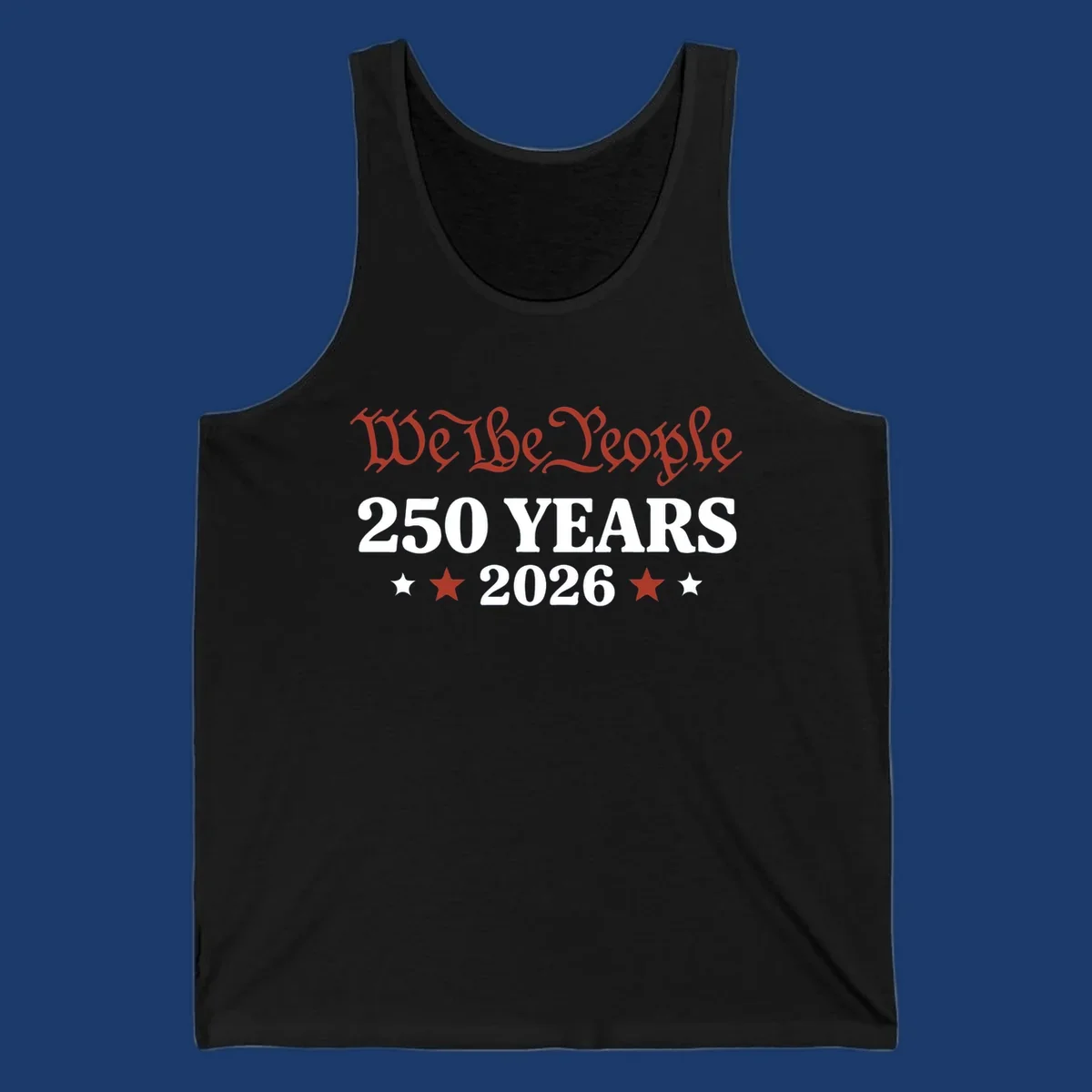 America 250 Years 2026 design featuring 'We the People' text and stars.