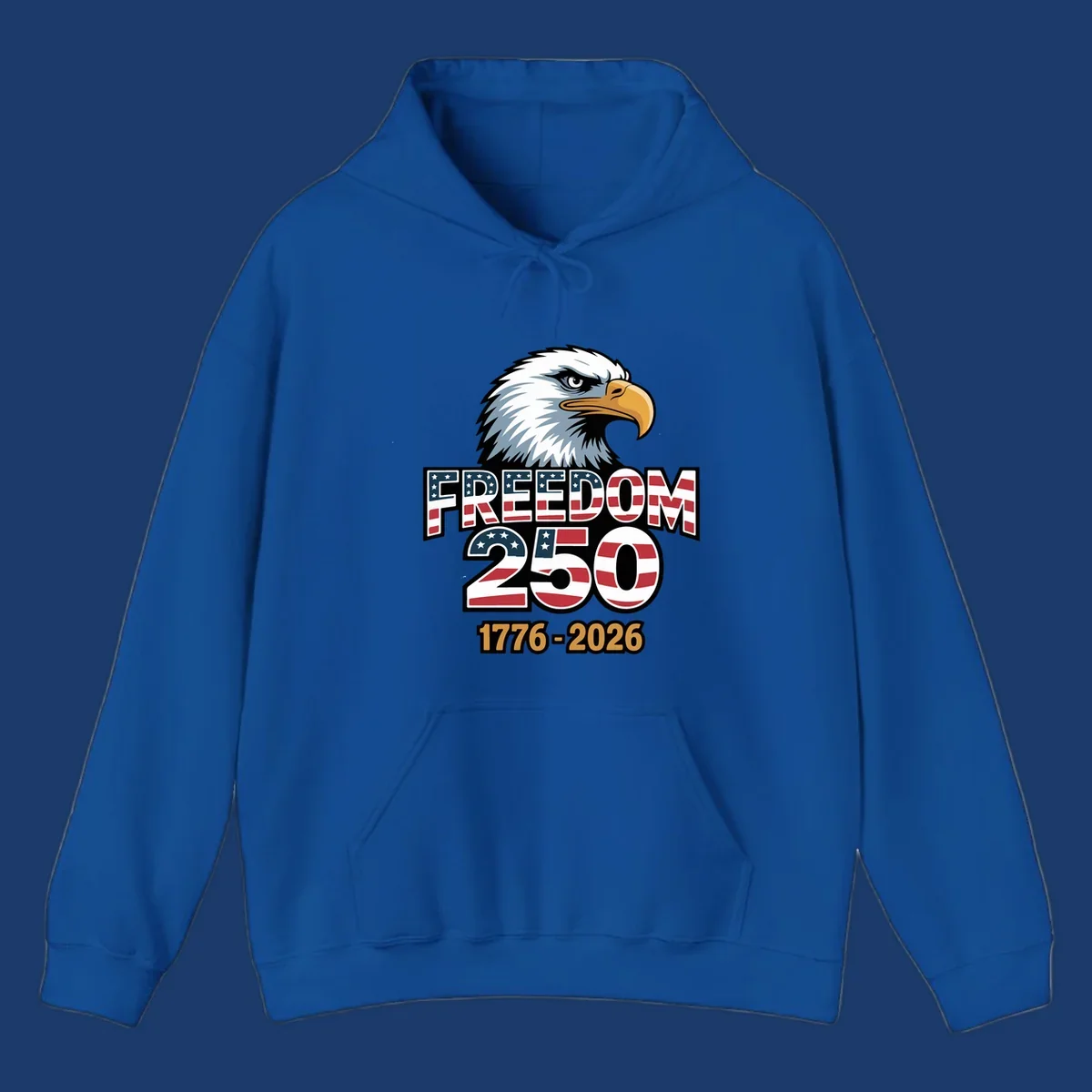 Freedom 250th anniversary design with an eagle and American flag elements.