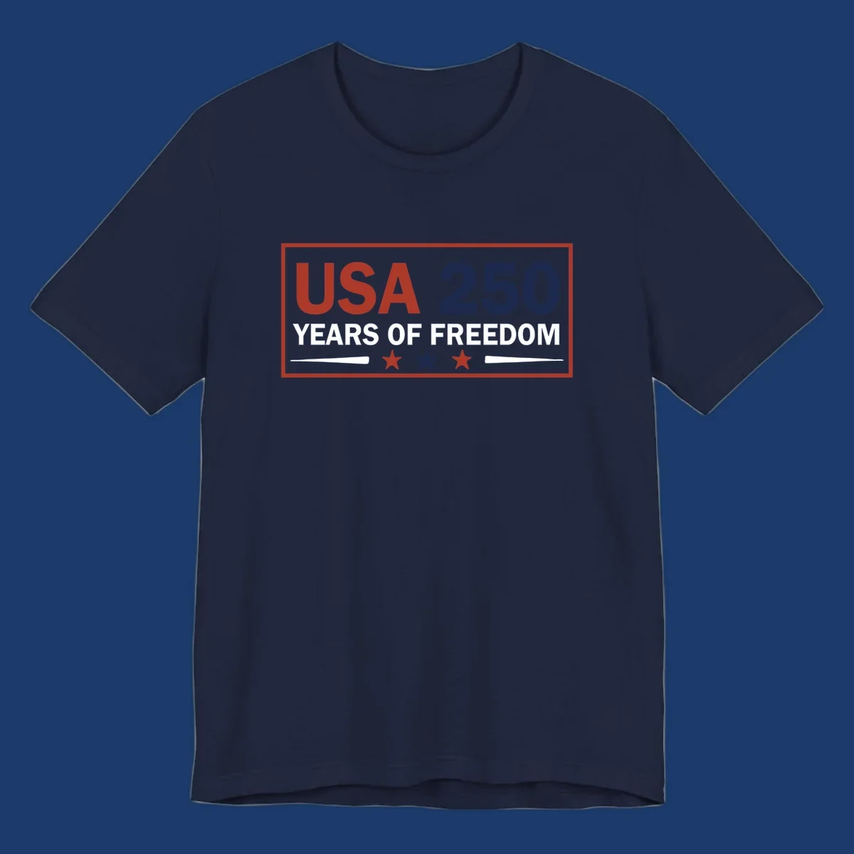 USA 250 freedom patriotic text and graphic design for celebration.