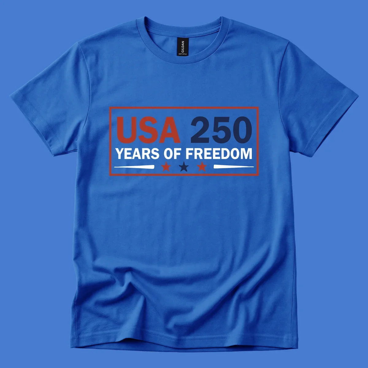 USA 250 freedom patriotic text and graphic design for celebration.