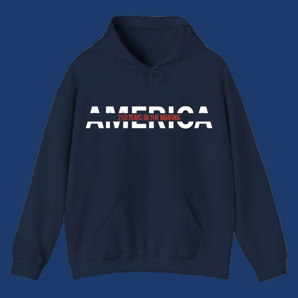 America 250 Years In The Making bold typography design celebrating the 250th anniversary.