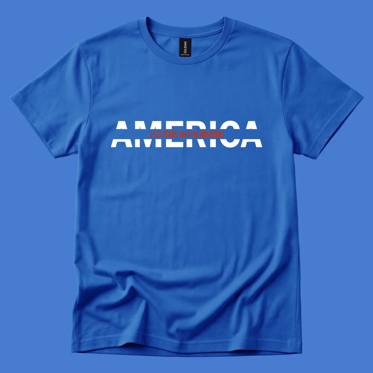 America 250 Years In The Making bold typography design celebrating the 250th anniversary.