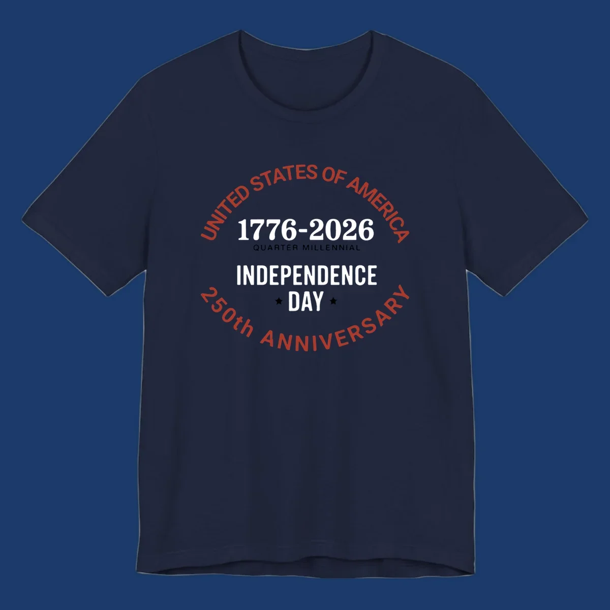 Typography design for America's 250th Anniversary celebration, featuring '1776-2026 Independence Day'.