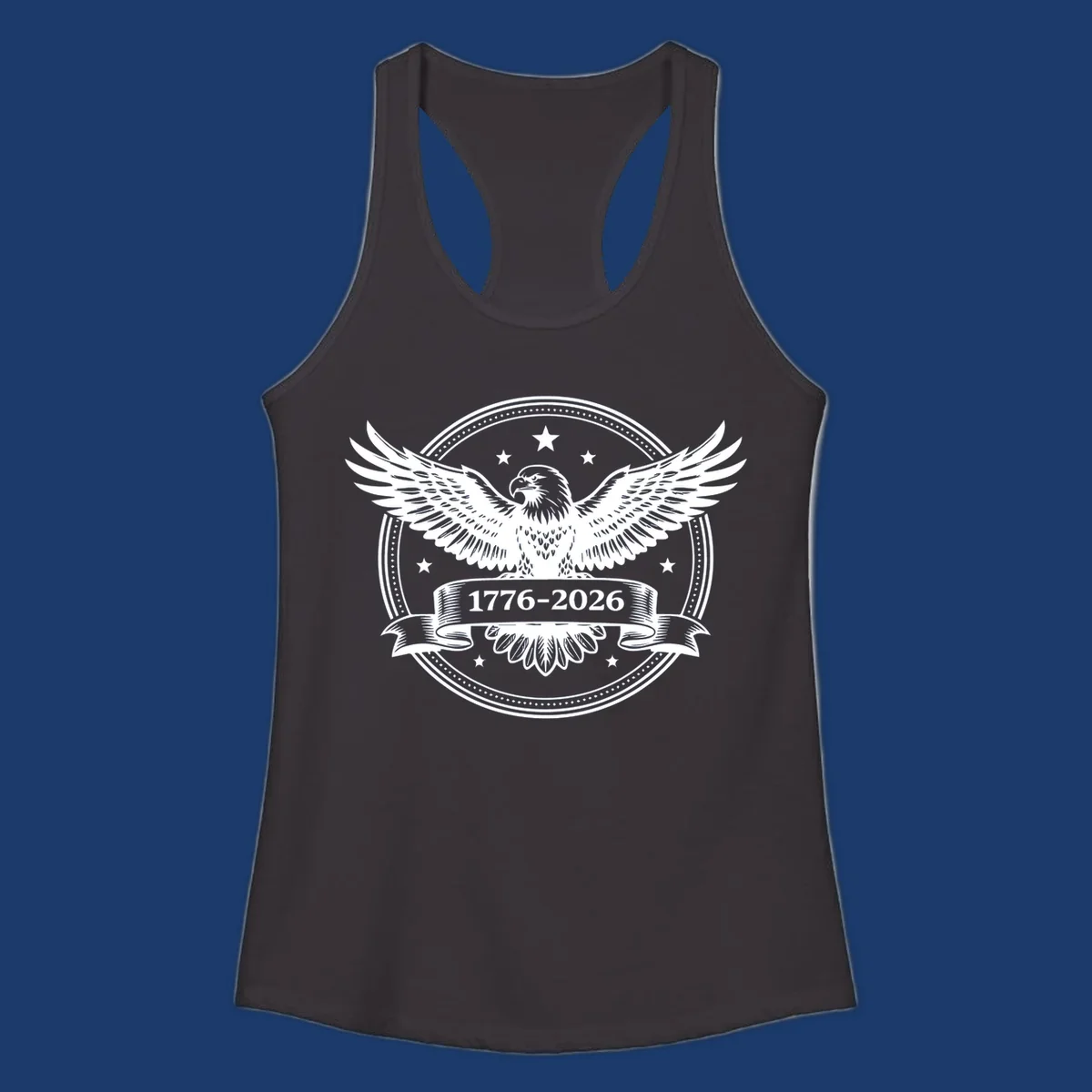 Eagle with banner reading 1776-2026 for America's 250th anniversary.