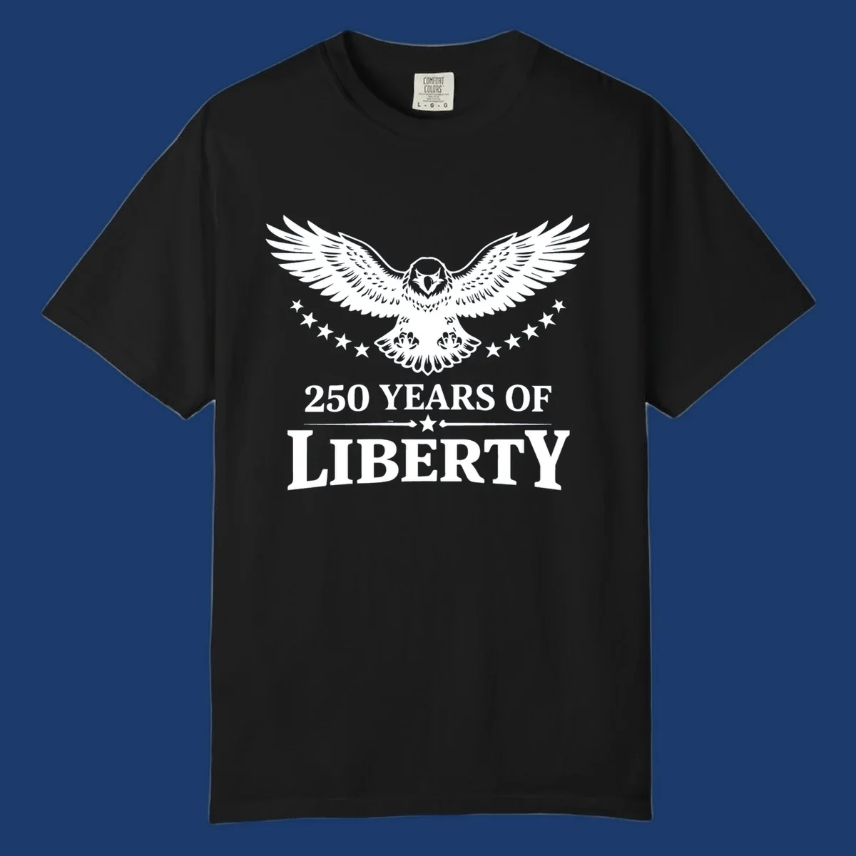America 250th anniversary eagle with wings spread and '250 Years Of Liberty' text.