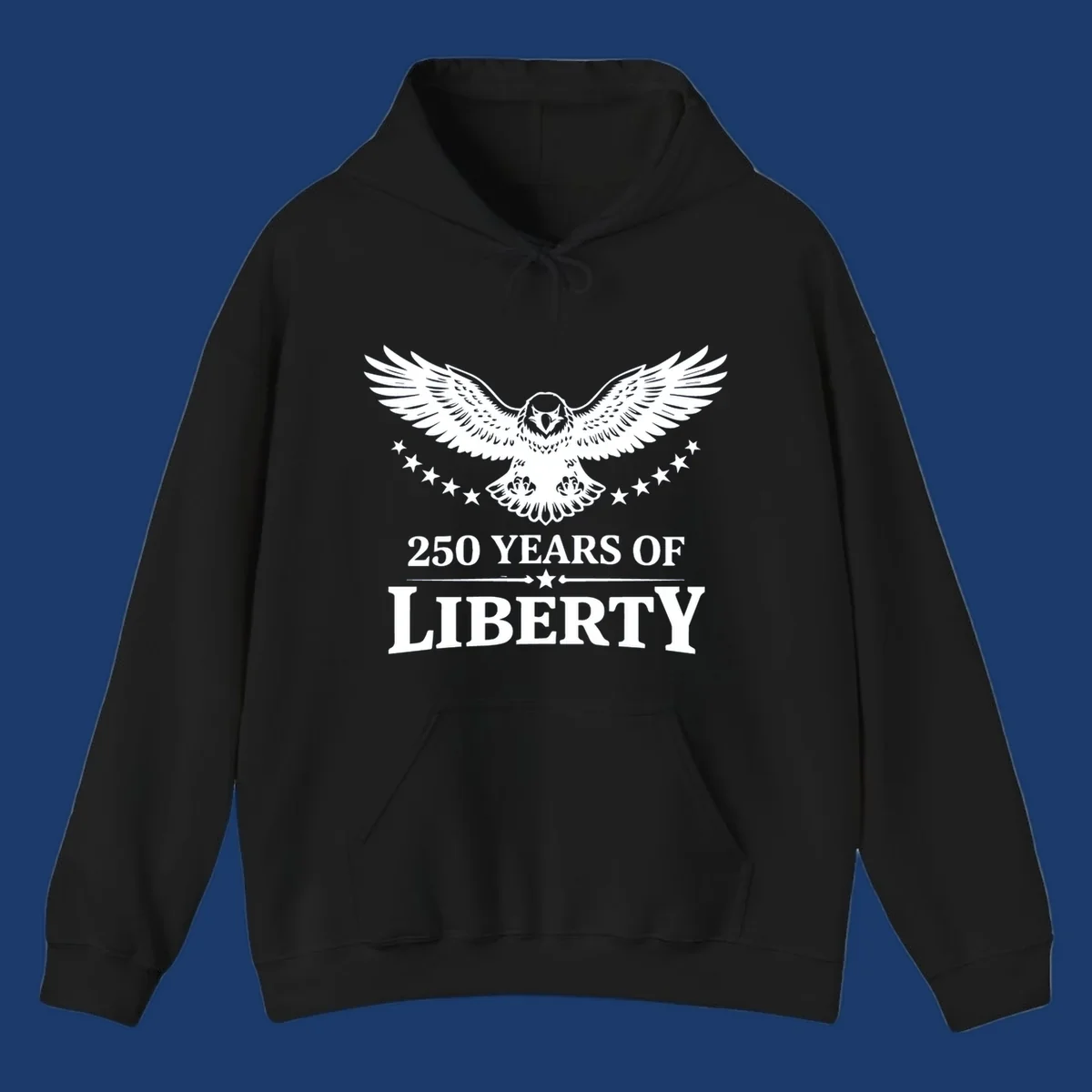 America 250th anniversary eagle with wings spread and '250 Years Of Liberty' text.