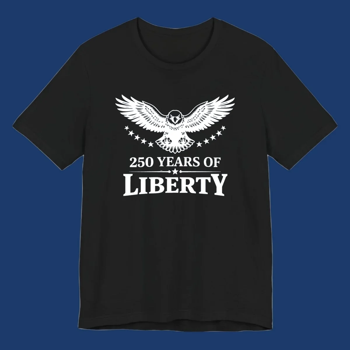 America 250th anniversary eagle with wings spread and '250 Years Of Liberty' text.