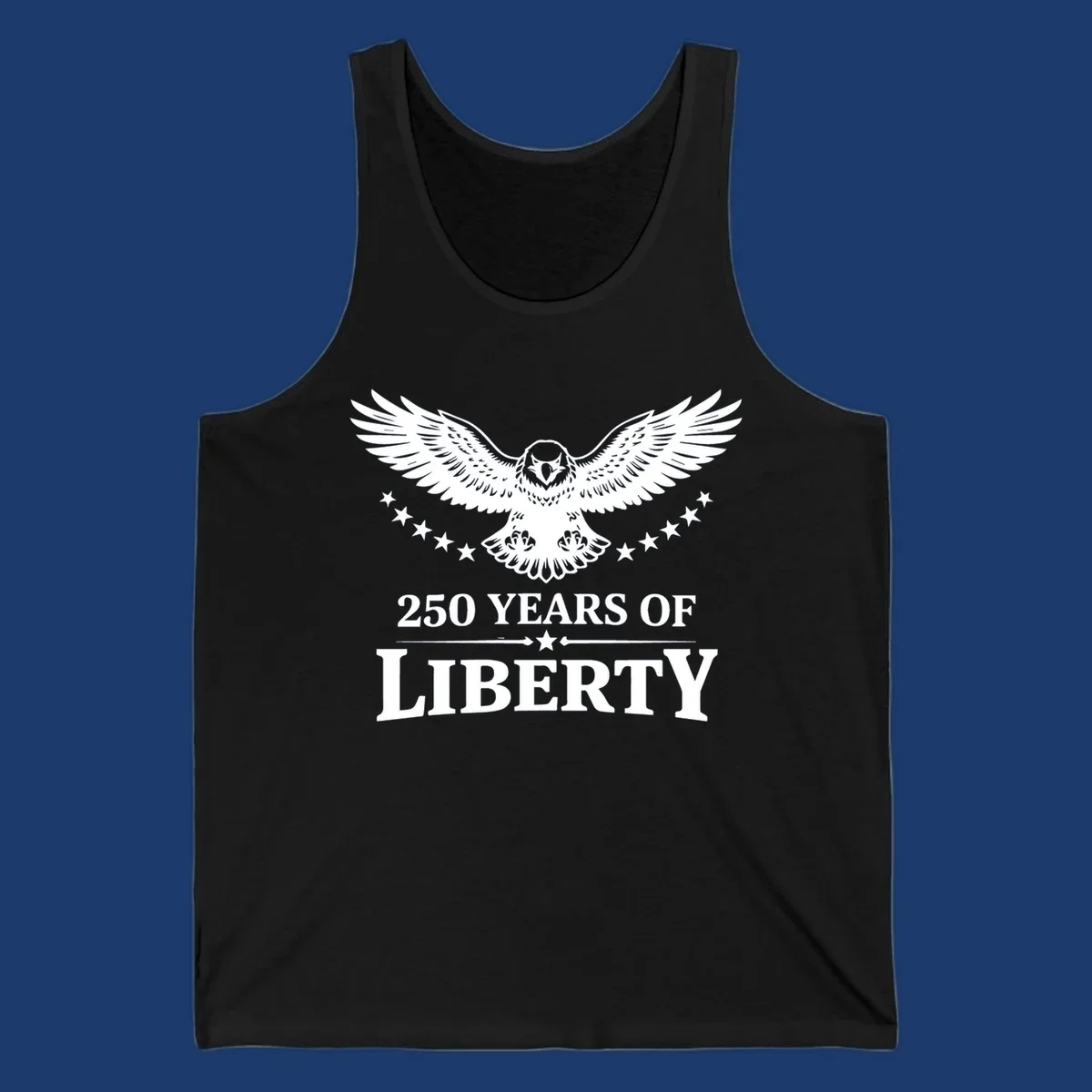 America 250th anniversary eagle with wings spread and '250 Years Of Liberty' text.