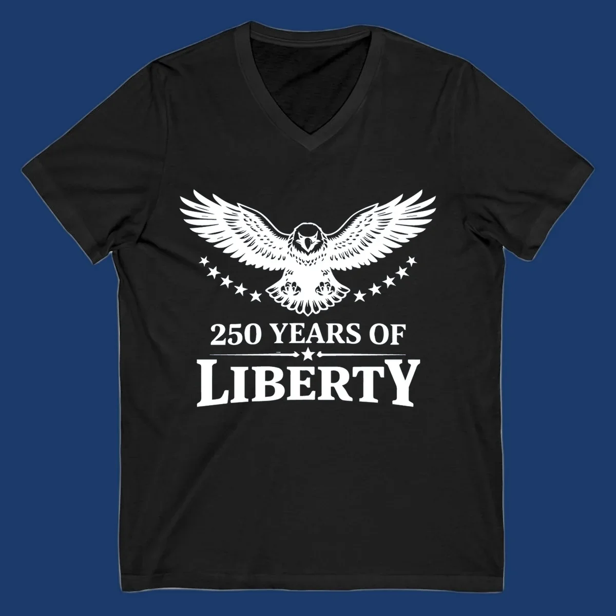 America 250th anniversary eagle with wings spread and '250 Years Of Liberty' text.
