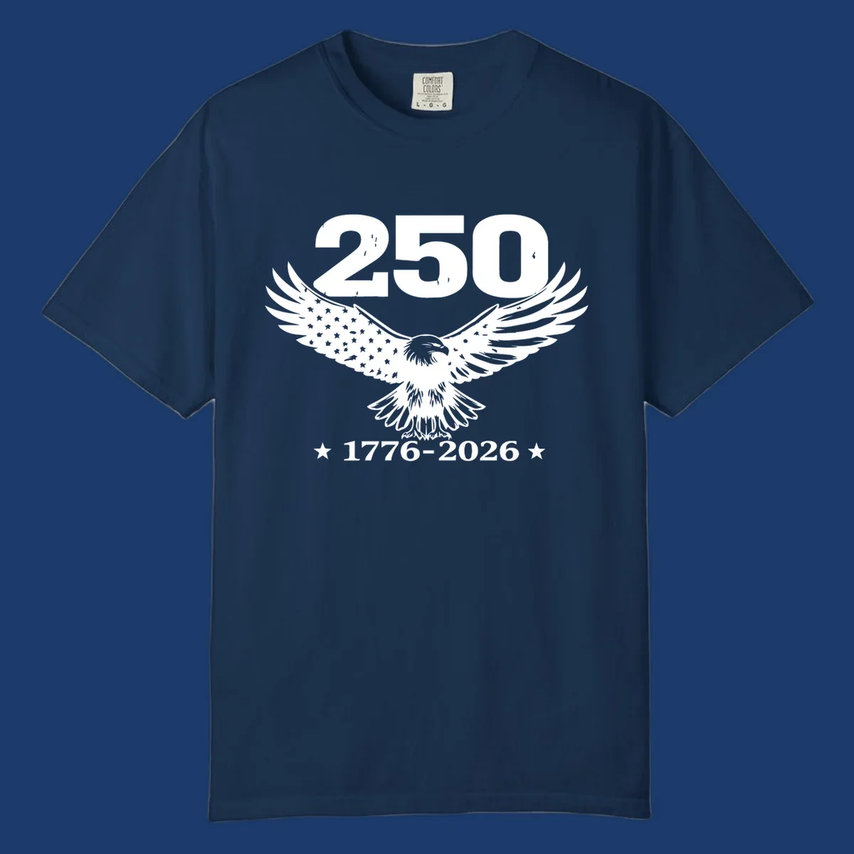 America 250th anniversary design with eagle and flag, 1776-2026.
