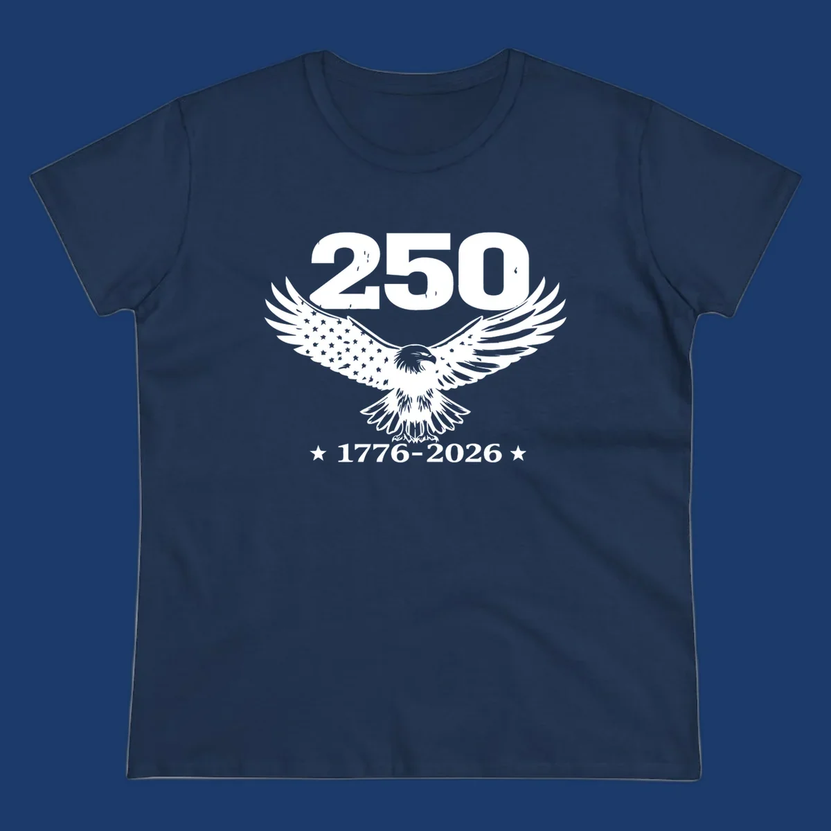America 250th anniversary design with eagle and flag, 1776-2026.