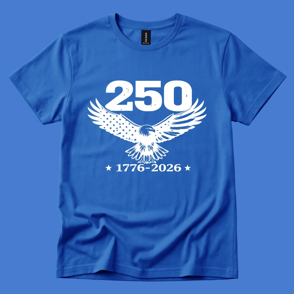 America 250th anniversary design with eagle and flag, 1776-2026.