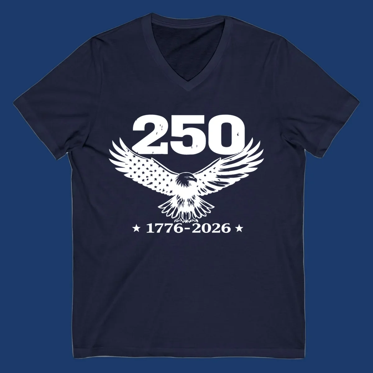 America 250th anniversary design with eagle and flag, 1776-2026.
