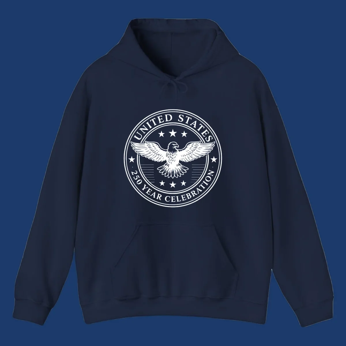 America 250th anniversary emblem featuring an eagle and text.