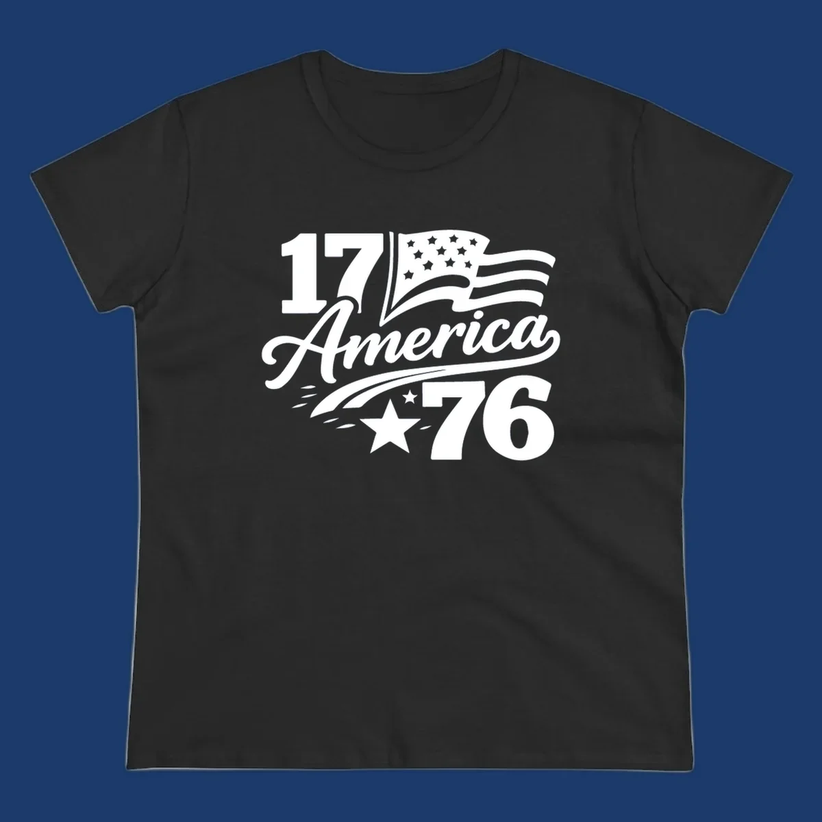 America 250th Anniversary bold text design with American flag and star.