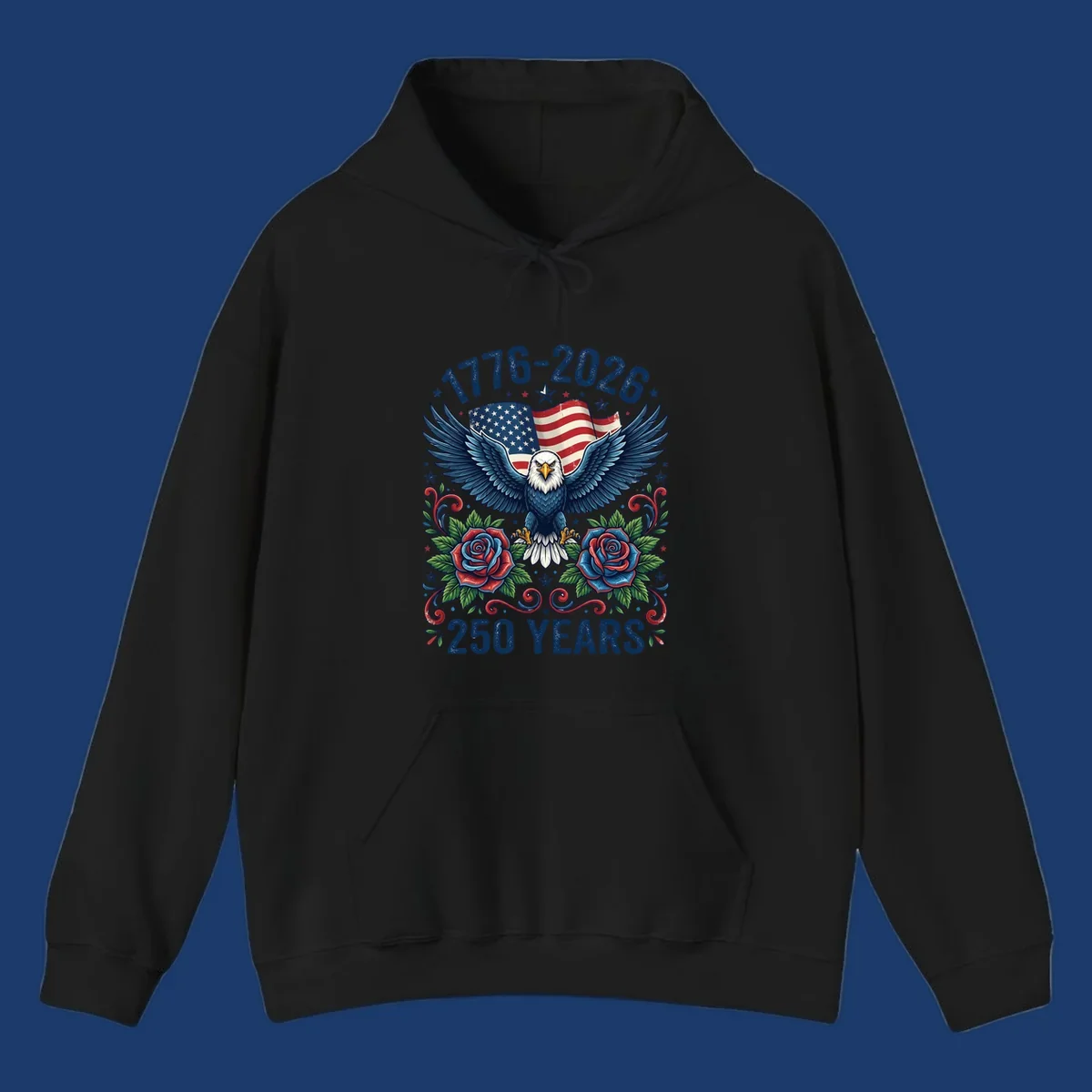 American eagle and flag design celebrating America's 250 years from 1776-2026.