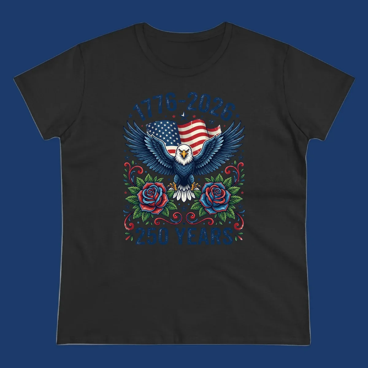 American eagle and flag design celebrating America's 250 years from 1776-2026.