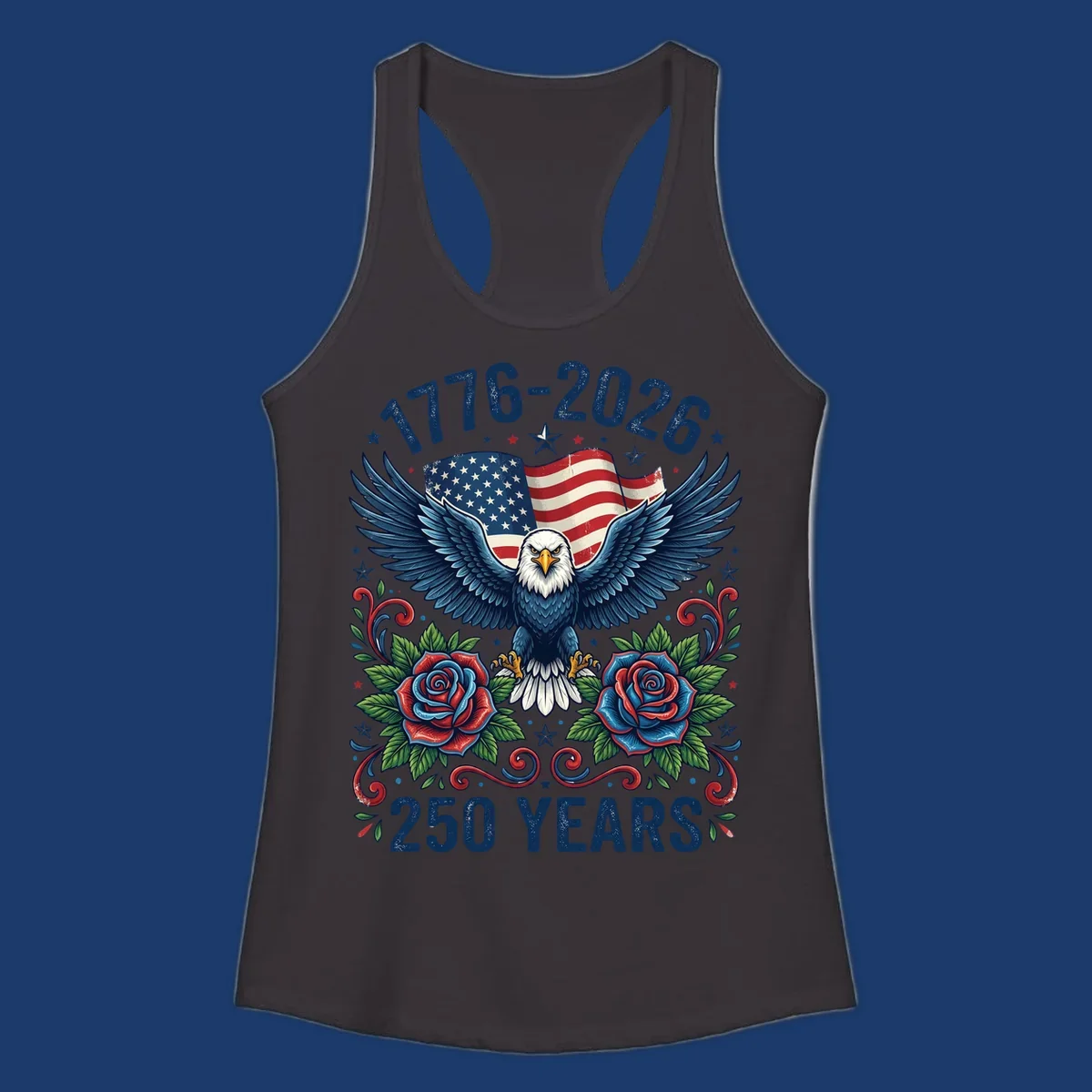 American eagle and flag design celebrating America's 250 years from 1776-2026.