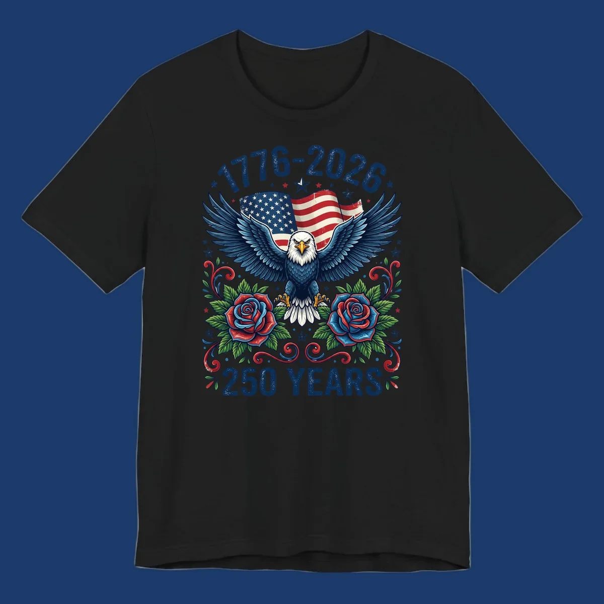 American eagle and flag design celebrating America's 250 years from 1776-2026.