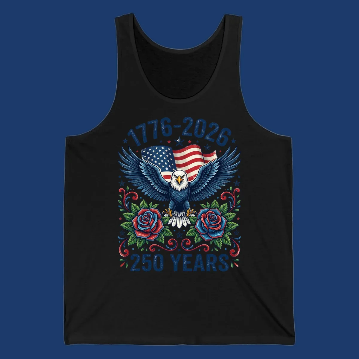 American eagle and flag design celebrating America's 250 years from 1776-2026.