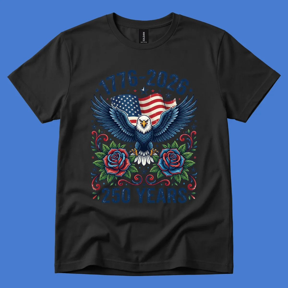 American eagle and flag design celebrating America's 250 years from 1776-2026.