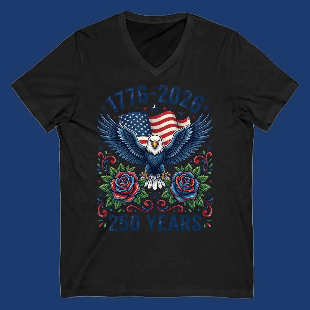 American eagle and flag design celebrating America's 250 years from 1776-2026.