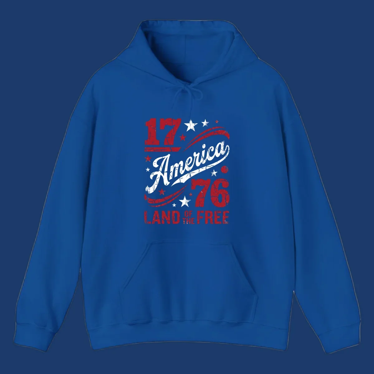 America 250th anniversary design with 1776, America, Land of the Free, and stars.