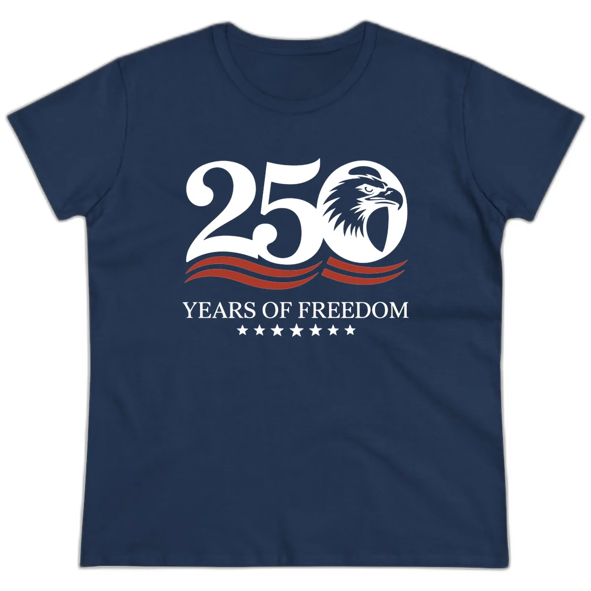 250 Years Of Freedom Celebration Ladies Tee in Navy