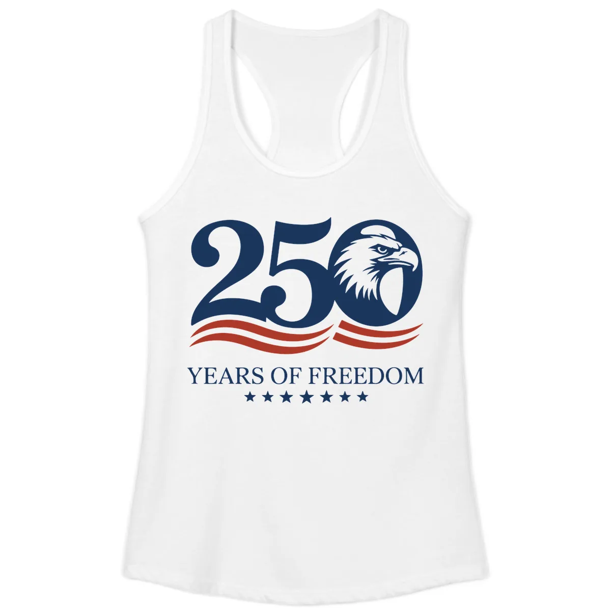 250 Years Of Freedom Celebration Ladies Tank in White
