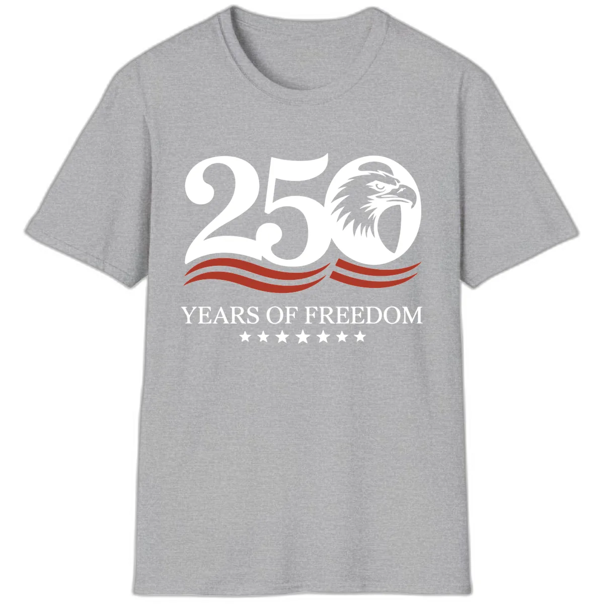 250 Years Of Freedom Celebration T-Shirt in Sport Grey