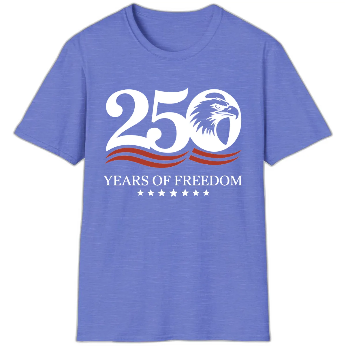 250 Years Of Freedom Celebration T-Shirt in Heather Royal
