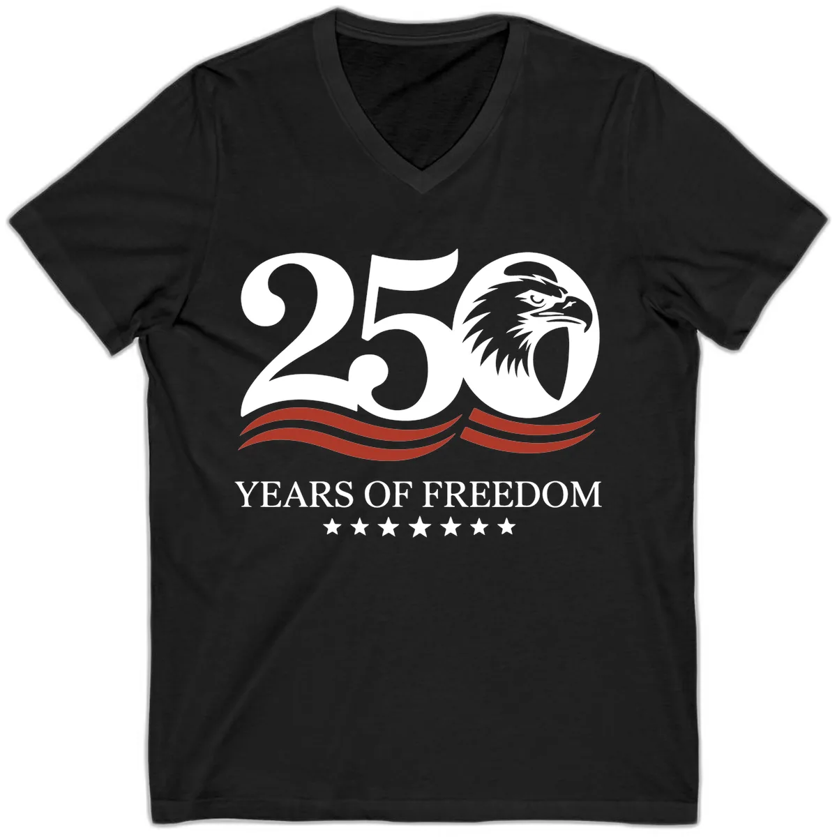 250 Years Of Freedom Celebration V-Neck in Black