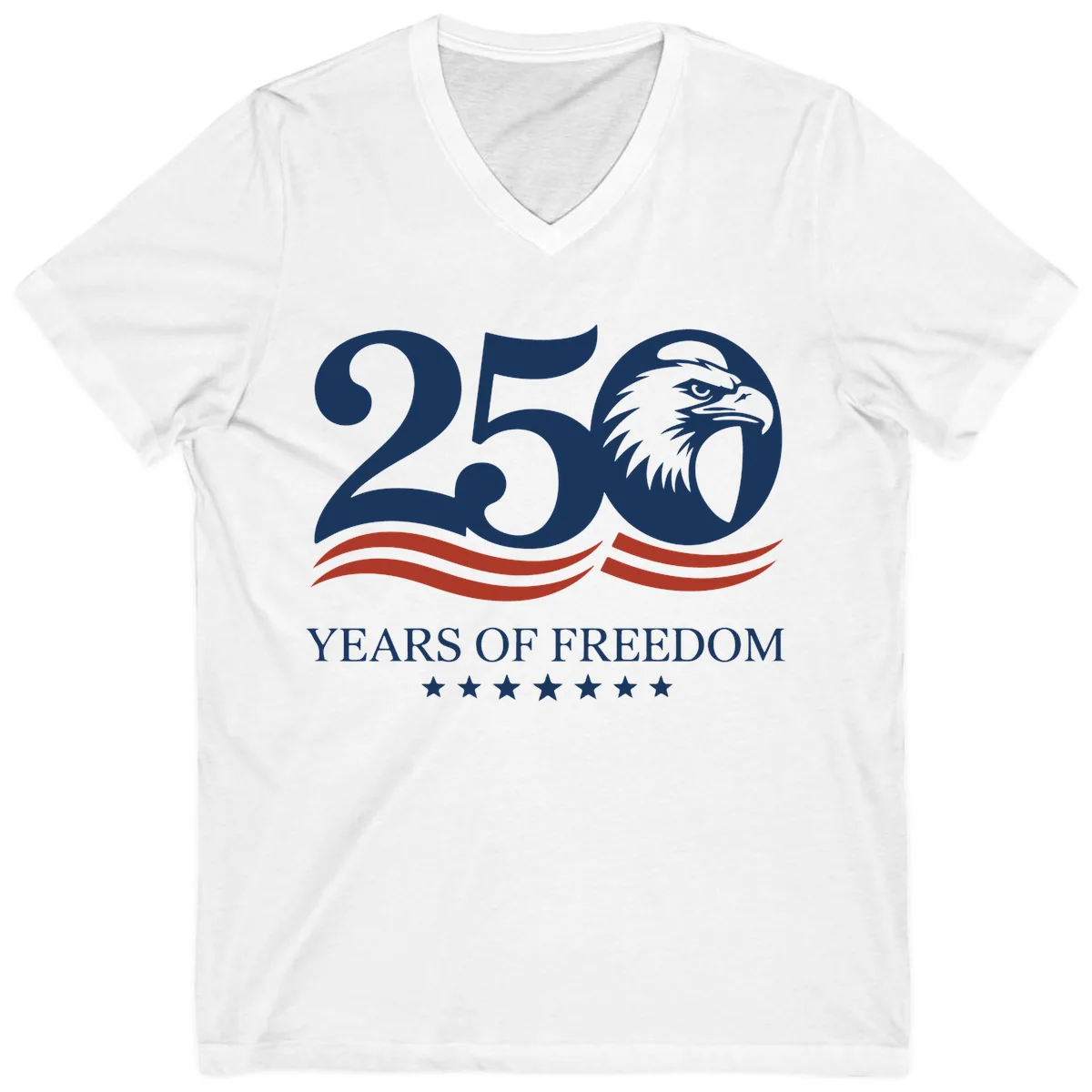 250 Years Of Freedom Celebration V-Neck in White