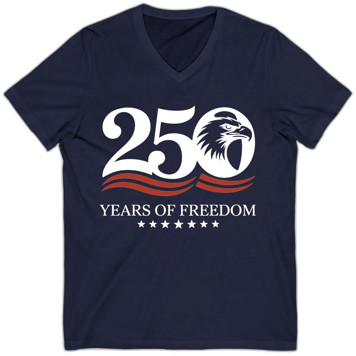 250 Years Of Freedom Celebration V-Neck in Navy