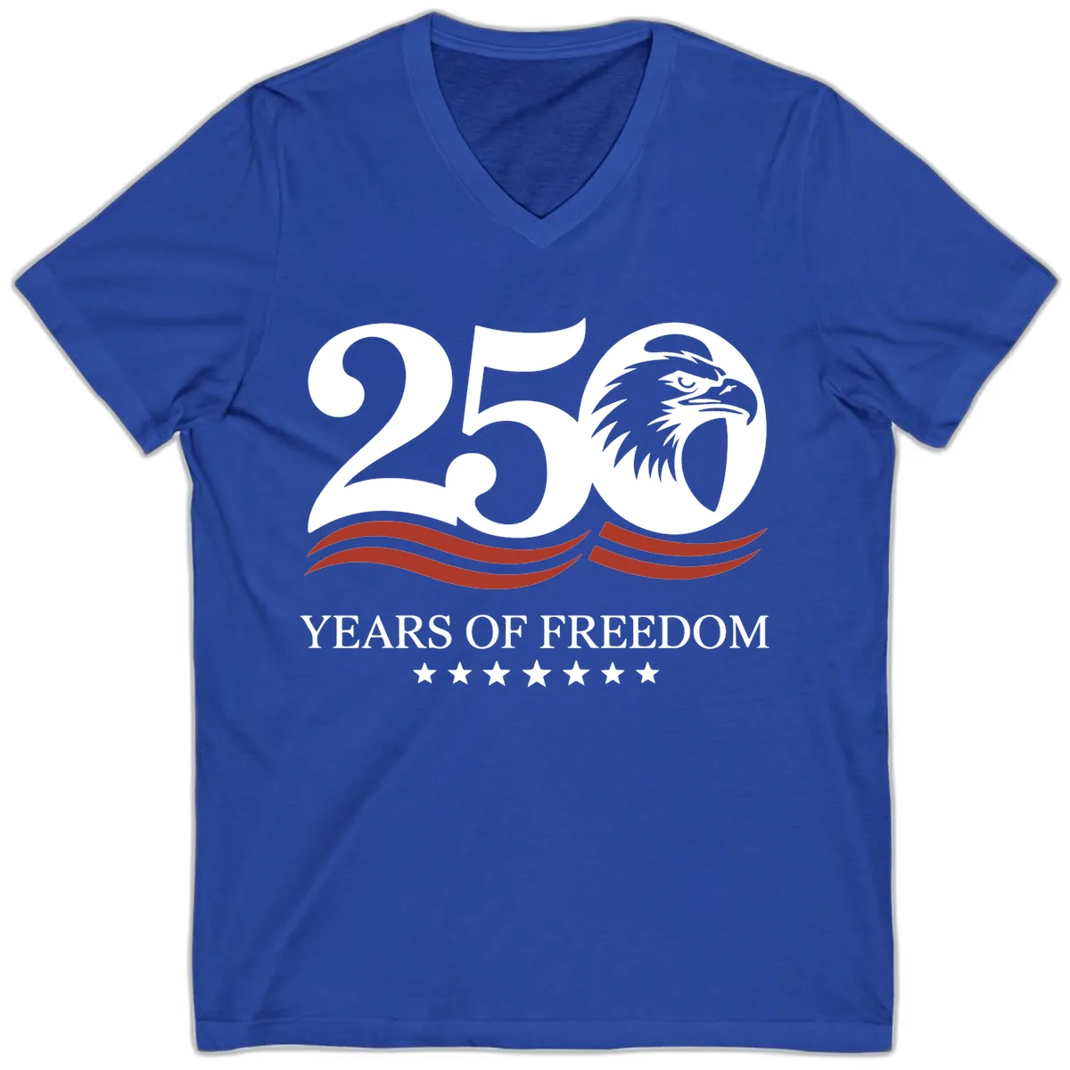 250 Years Of Freedom Celebration V-Neck in True Royal