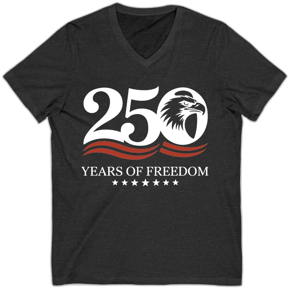 250 Years Of Freedom Celebration V-Neck in Dark Grey Heather