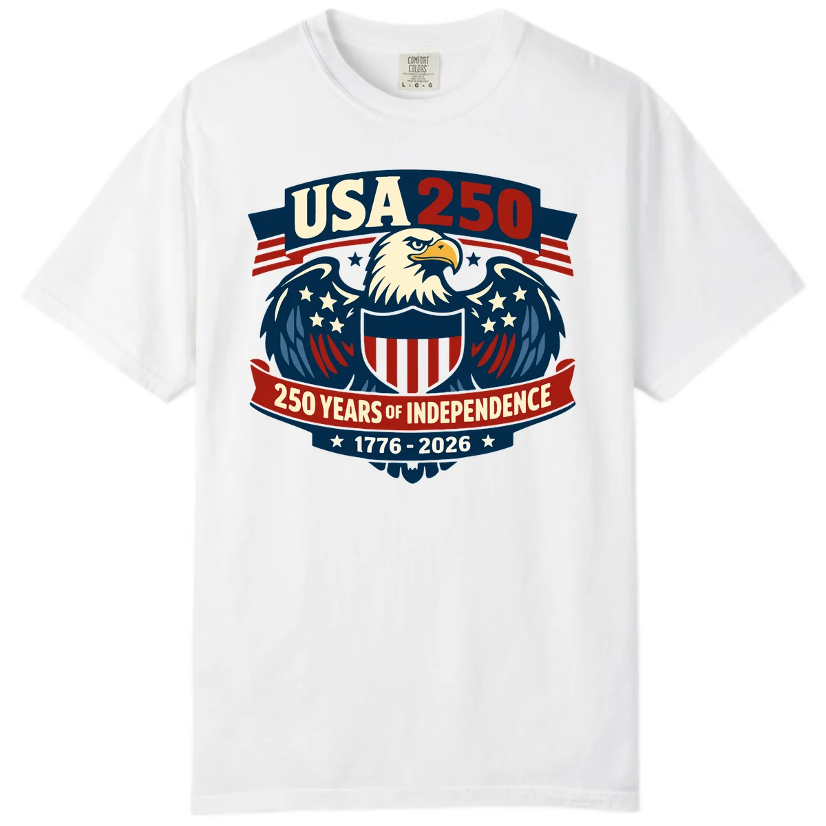 USA 250 Years Of Independence Celebration Comfort Color in White