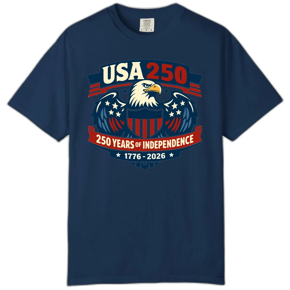 USA 250 Years Of Independence Celebration Comfort Color in Navy