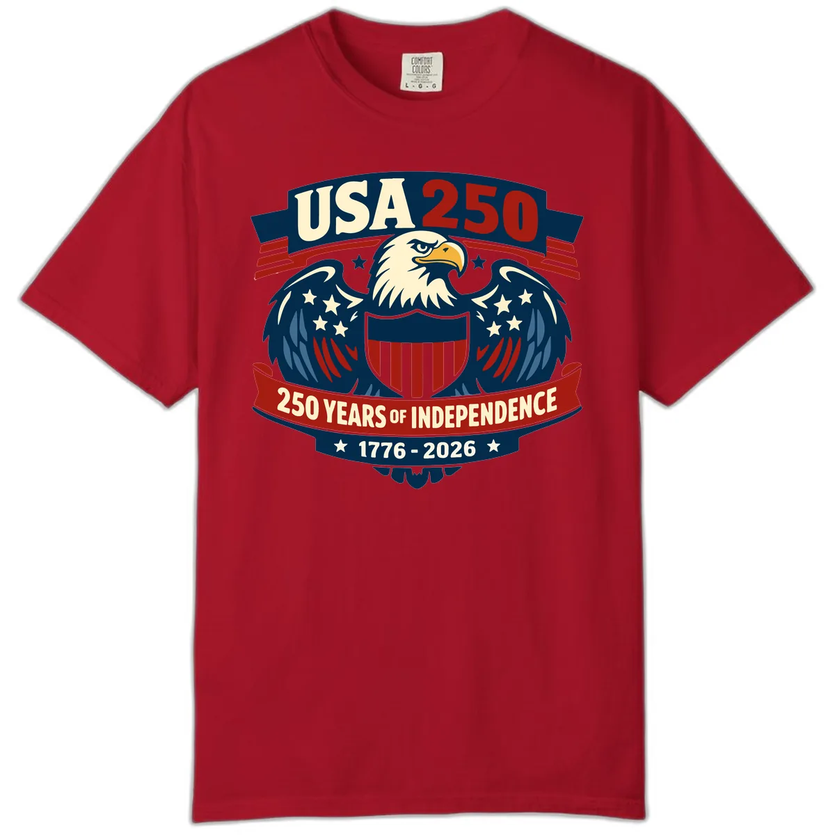 USA 250 Years Of Independence Celebration Comfort Color in Red