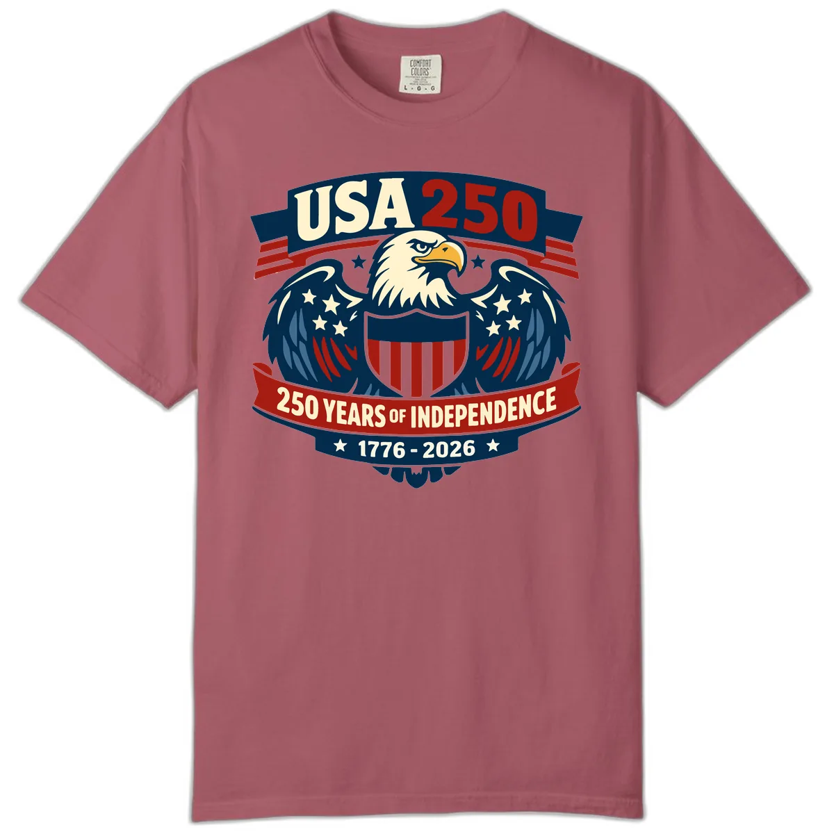 USA 250 Years Of Independence Celebration Comfort Color in Crimson