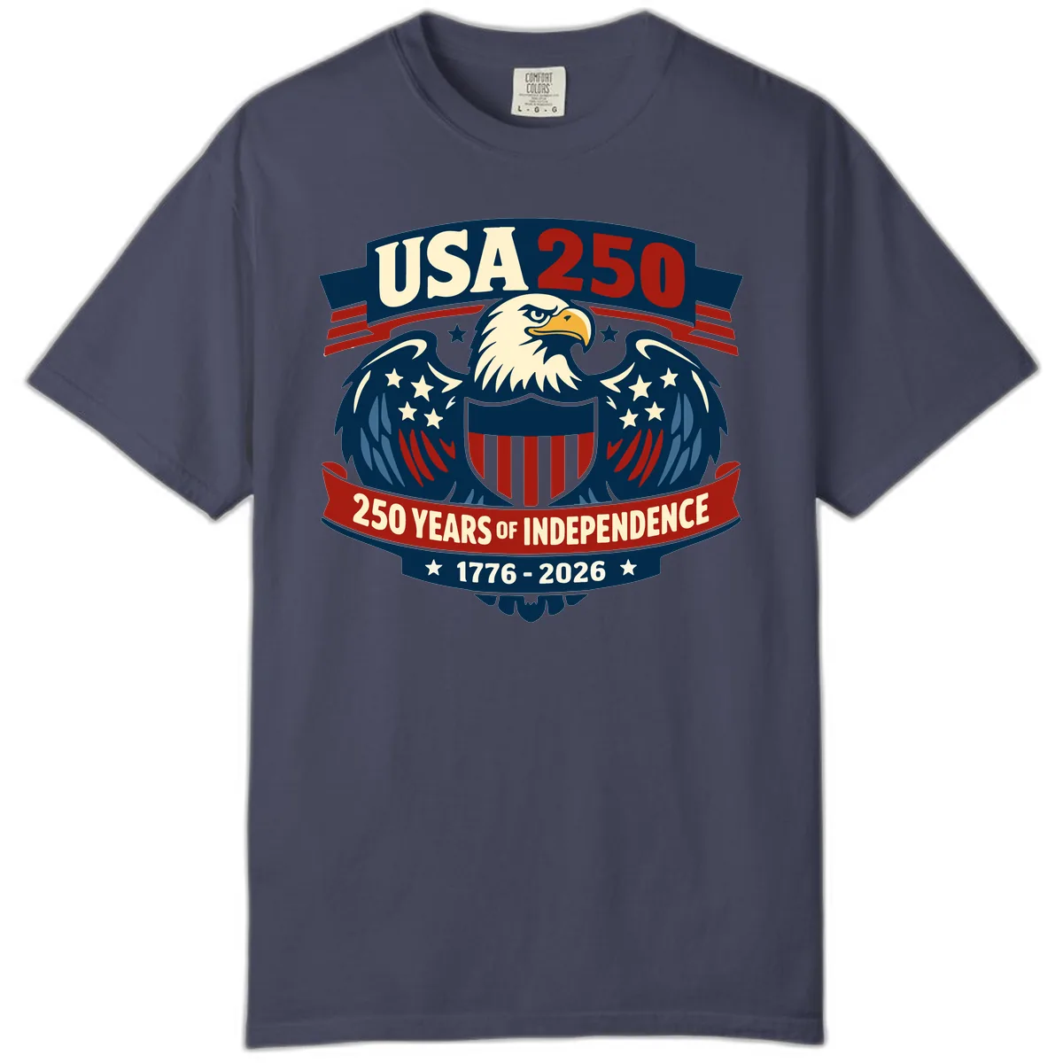 USA 250 Years Of Independence Celebration Comfort Color in Denim