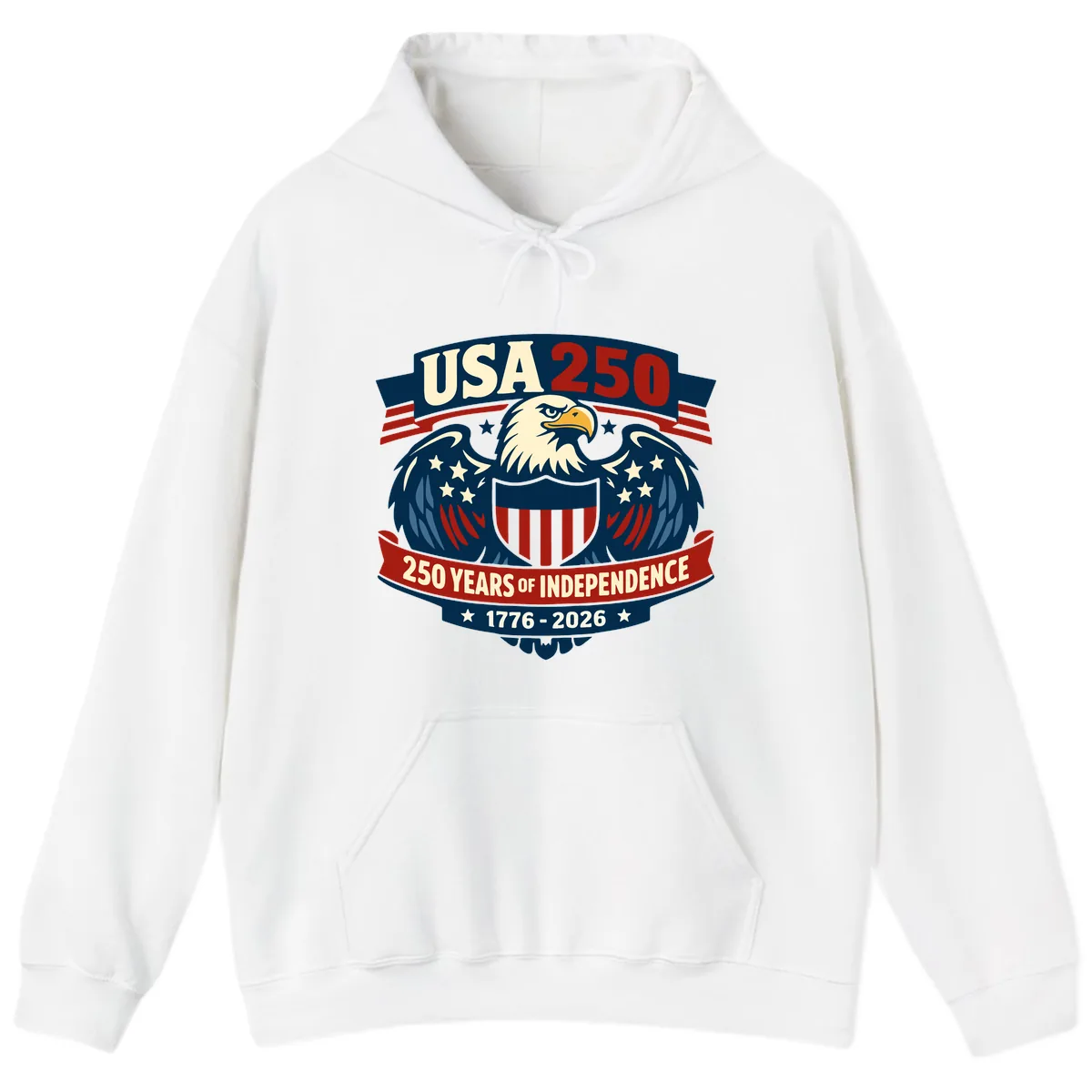 USA 250 Years Of Independence Celebration Hoodie in White