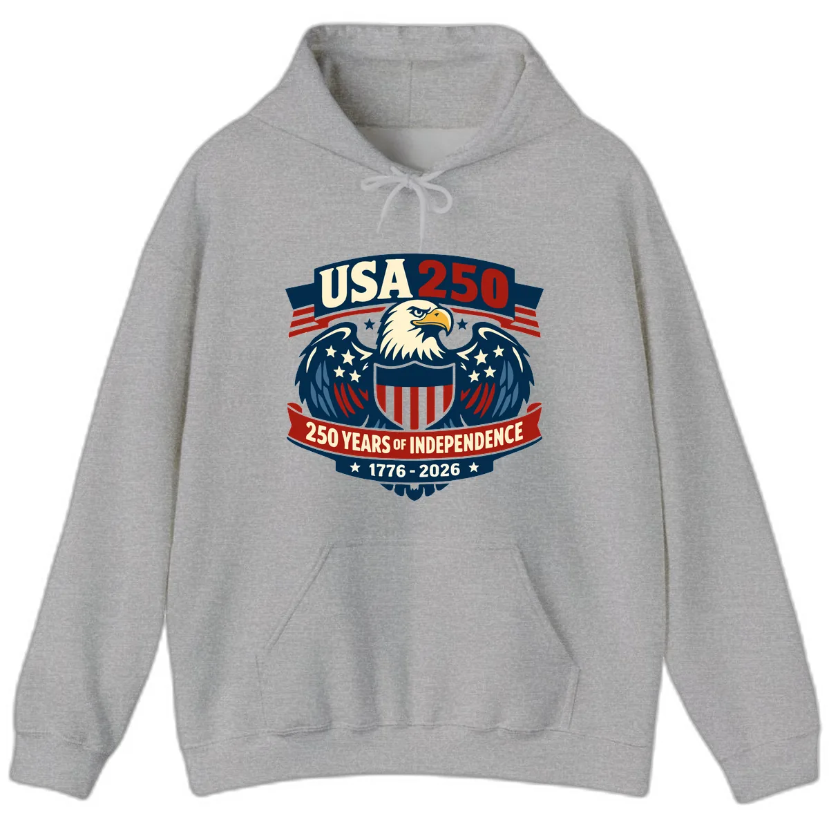 USA 250 Years Of Independence Celebration Hoodie in Sport Grey
