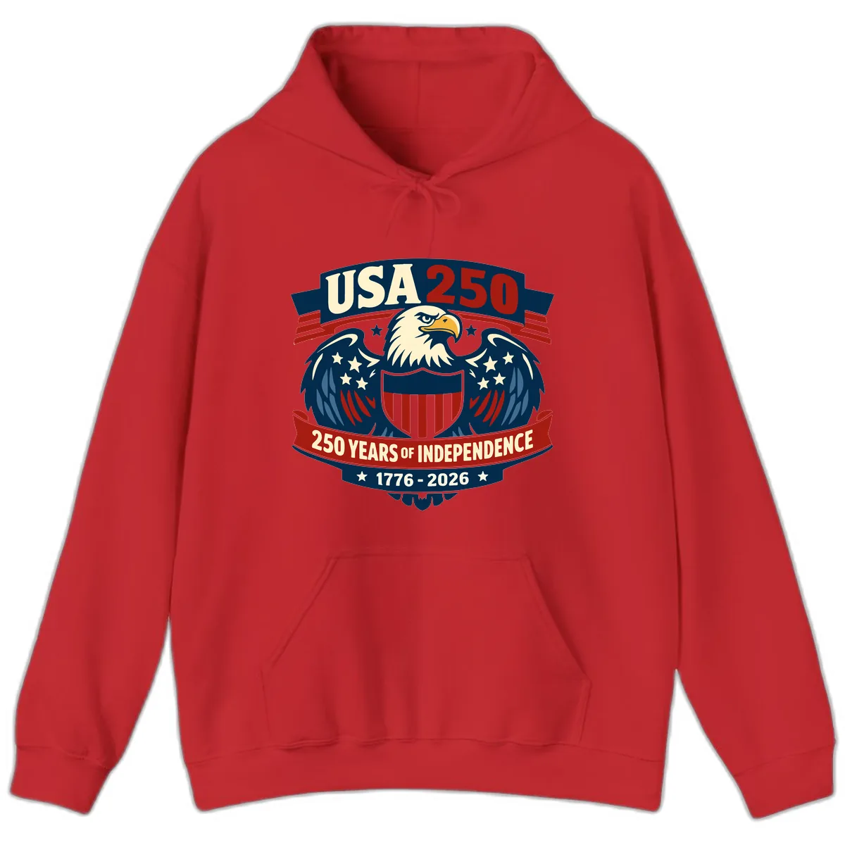 USA 250 Years Of Independence Celebration Hoodie in Red