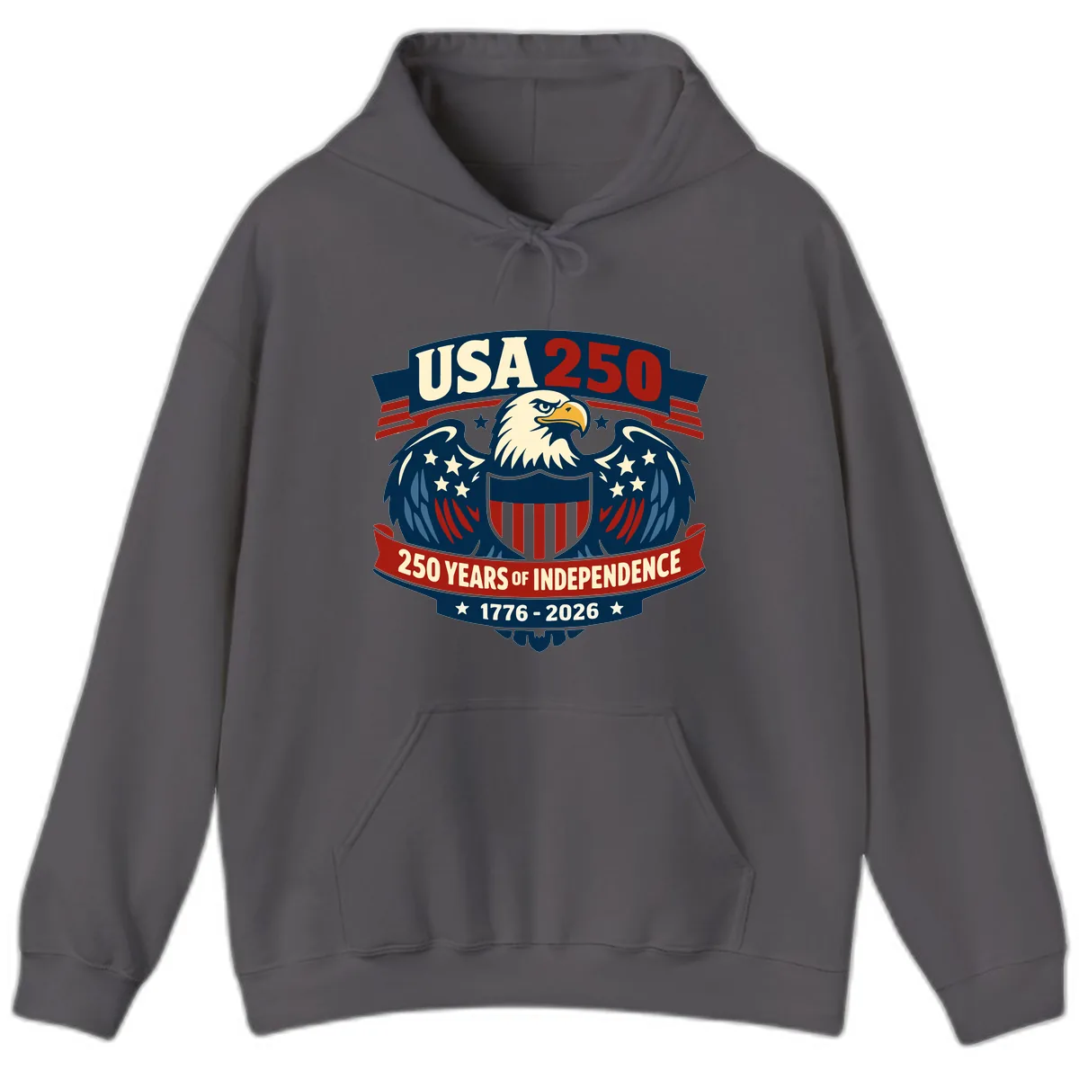 USA 250 Years Of Independence Celebration Hoodie in Charcoal