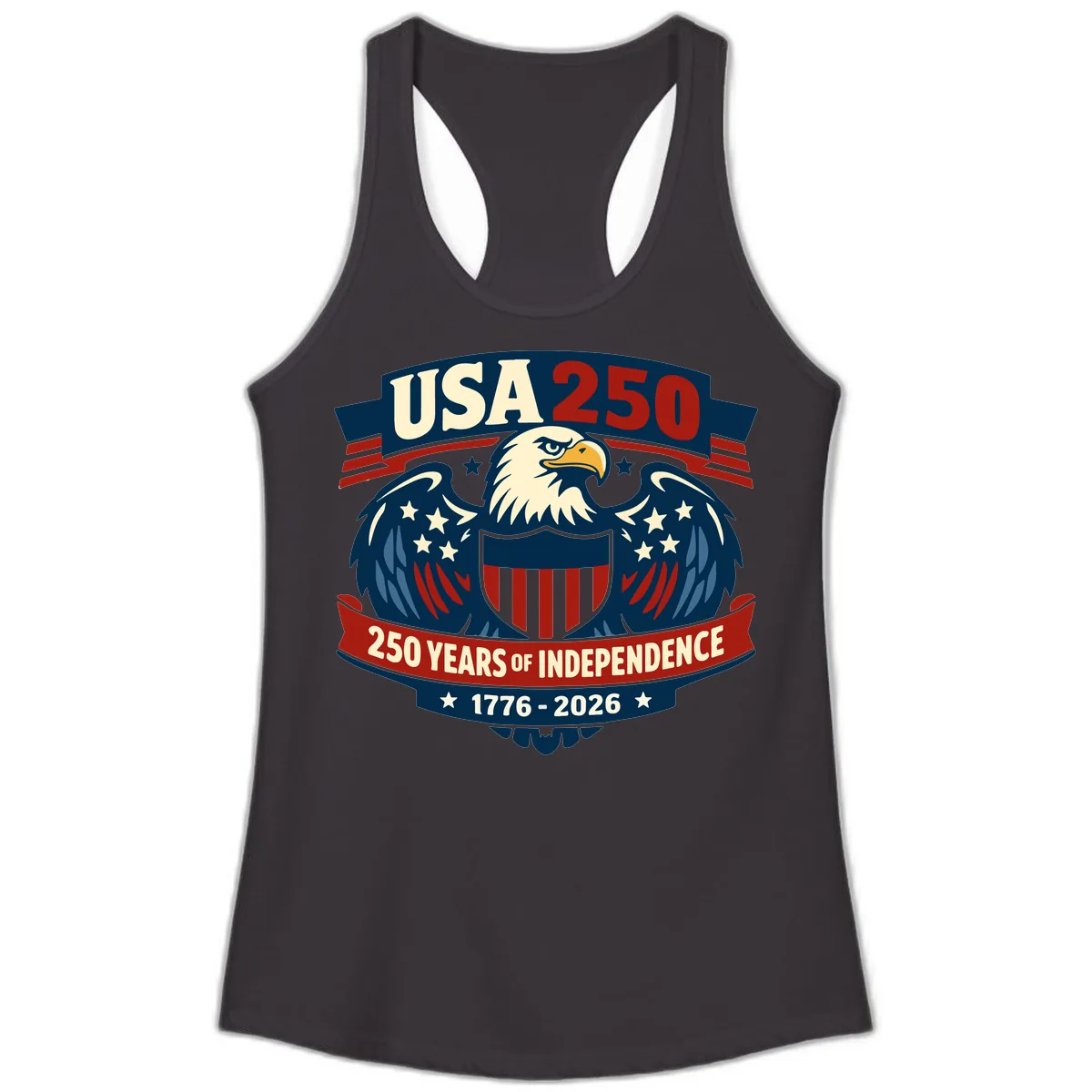 USA 250 Years Of Independence Celebration Ladies Tank in Black