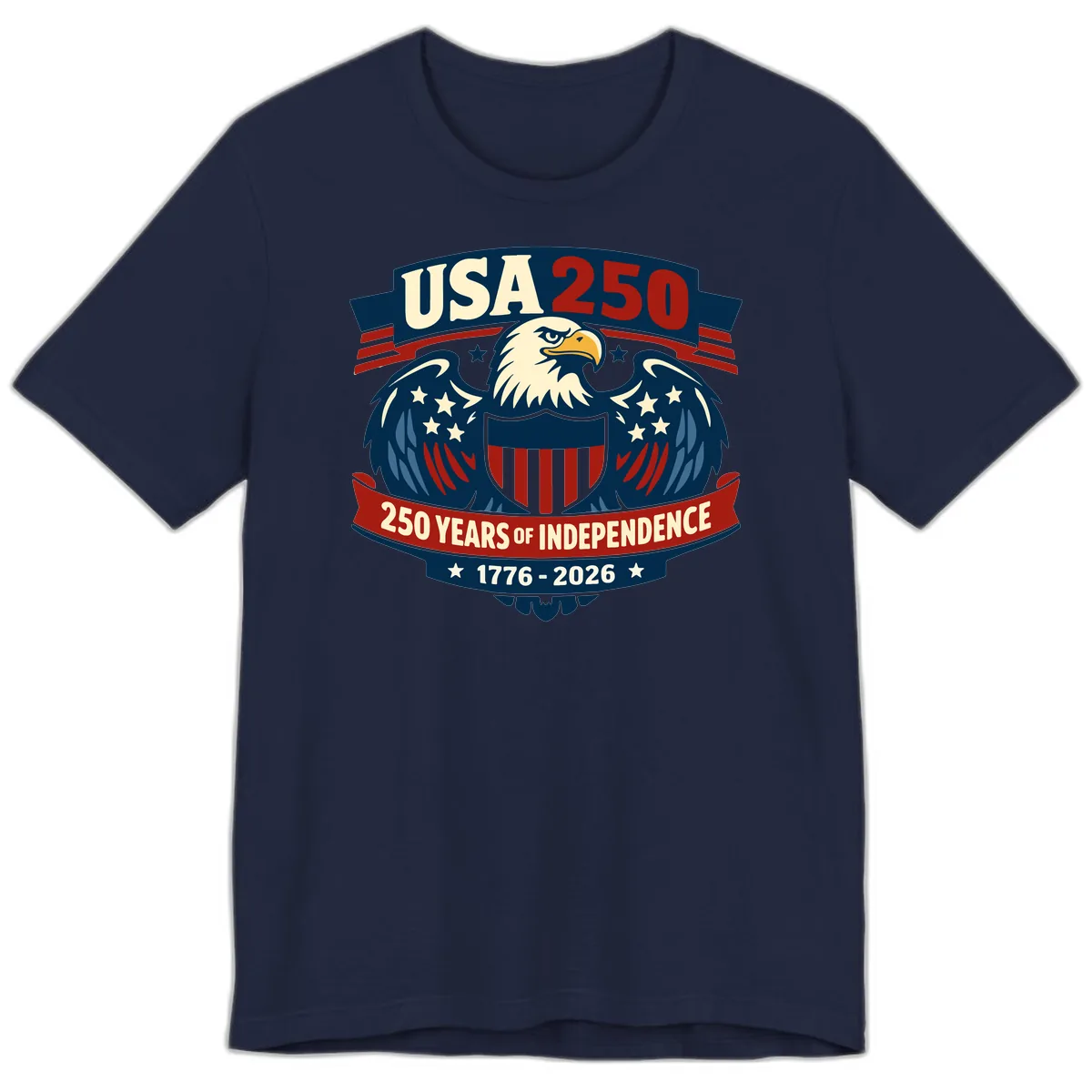 USA 250 Years Of Independence Celebration Premium T-Shirt in Navy